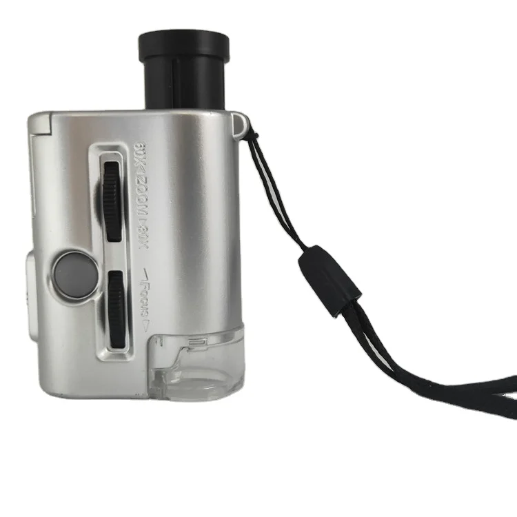 9593 60x LED lamp UV banknote checking microscope pocket portable multifunctional Microscope