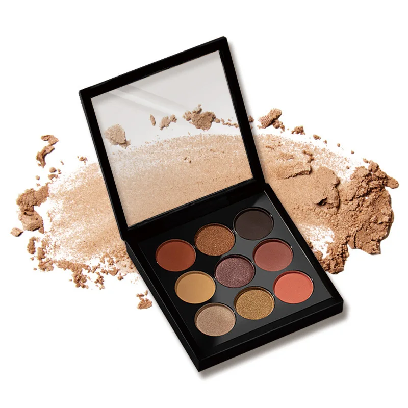 9 Color matte shimmer and marbled pressed glitter eyeshadows forever vegan eyeshadow palette custom