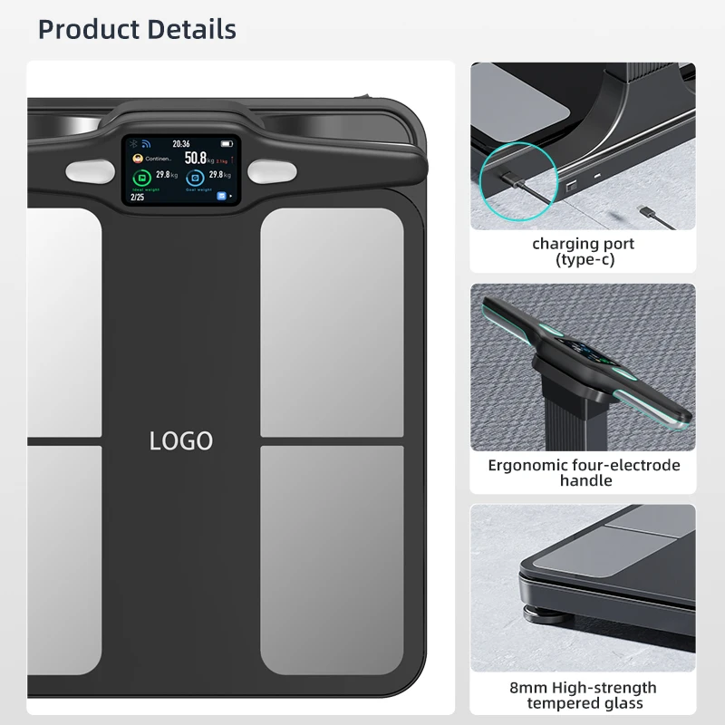Newly lTO Smart Scale Analyzer Measures Weight Smart Body Fat Scale USB Rechargeable Wireless Digital Weight Scale