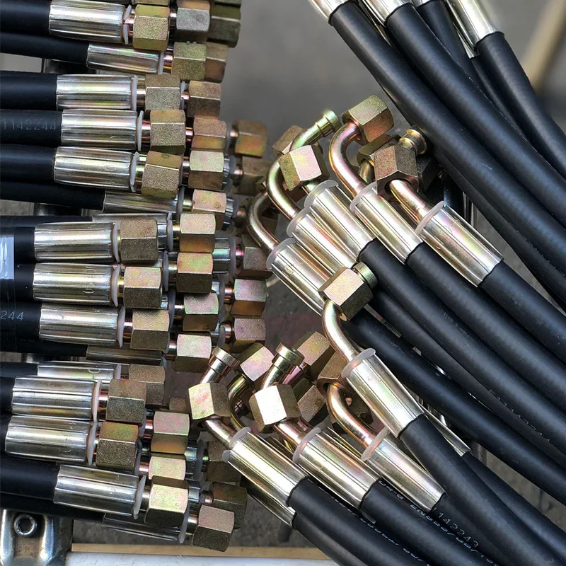SAE100 hose tube oil hydraulic hoses product with fitting assembly wire reinforced oil hose