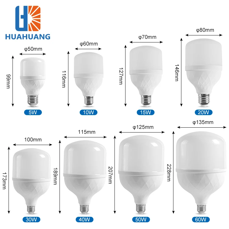 Huahuang хорошее качество E27 B22 5W 10W 15W 20W 30W 40W 50W 60W складские светильники для мастерской светодиодные лампы
