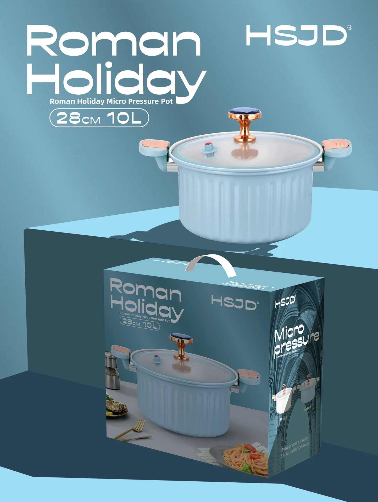 The kitchen uses a double bottom non-stick stainless steel miniature induction pressure cooker