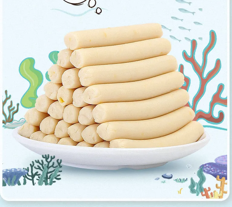 
Latest hot selling delicious yellow seafood cheese sausage snack 
