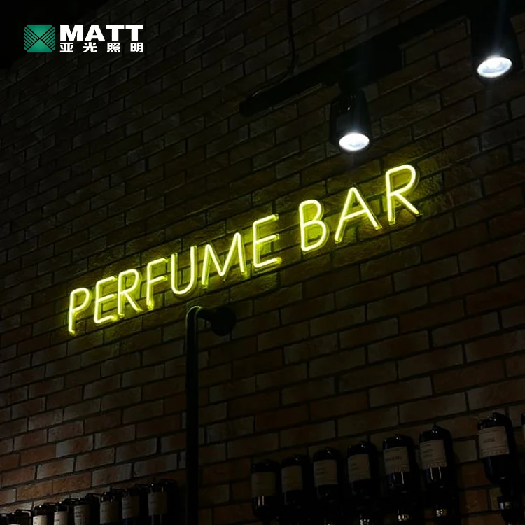Drop Shipping No MOQ Custom Logo Custom Acrylic Wall Hanging Led Neon Lights for Perfume Bar Beauty Salon Studio Wall Neon Art