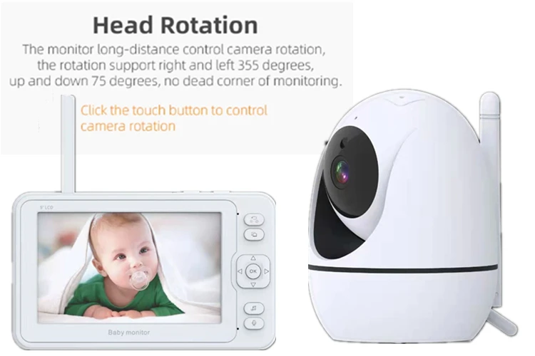 Foscam hello wireless video long range baby monitor 500m transmission distance 5 inch 1080P for