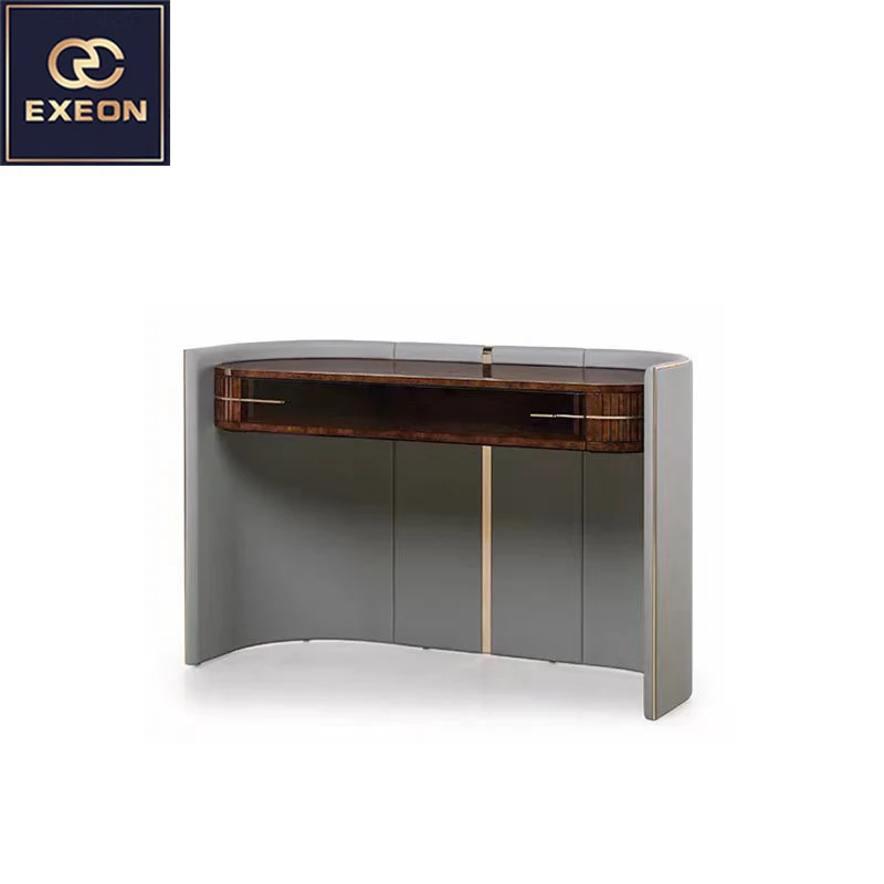 Modern Light Luxury Solid Wood Curved Table Luxury Furniture Living Room Access To The Wall Drawer Console Table