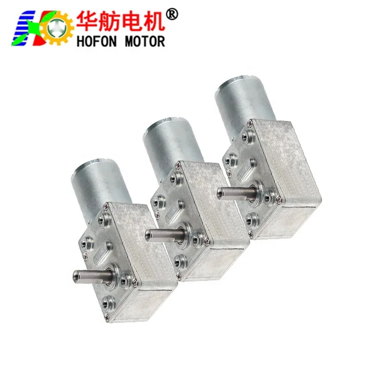 Hofon 32mm large torque brushed 12 volt geared Motor 12v 24v DC micro Self-locking gearbox Worm Gear Motor
