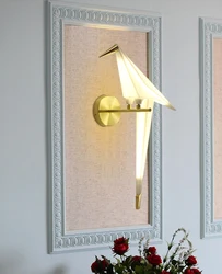 IP20 iron led indoor decorative design wall mounted reading lamps nordic led origami single bird shape wall lamp decorative