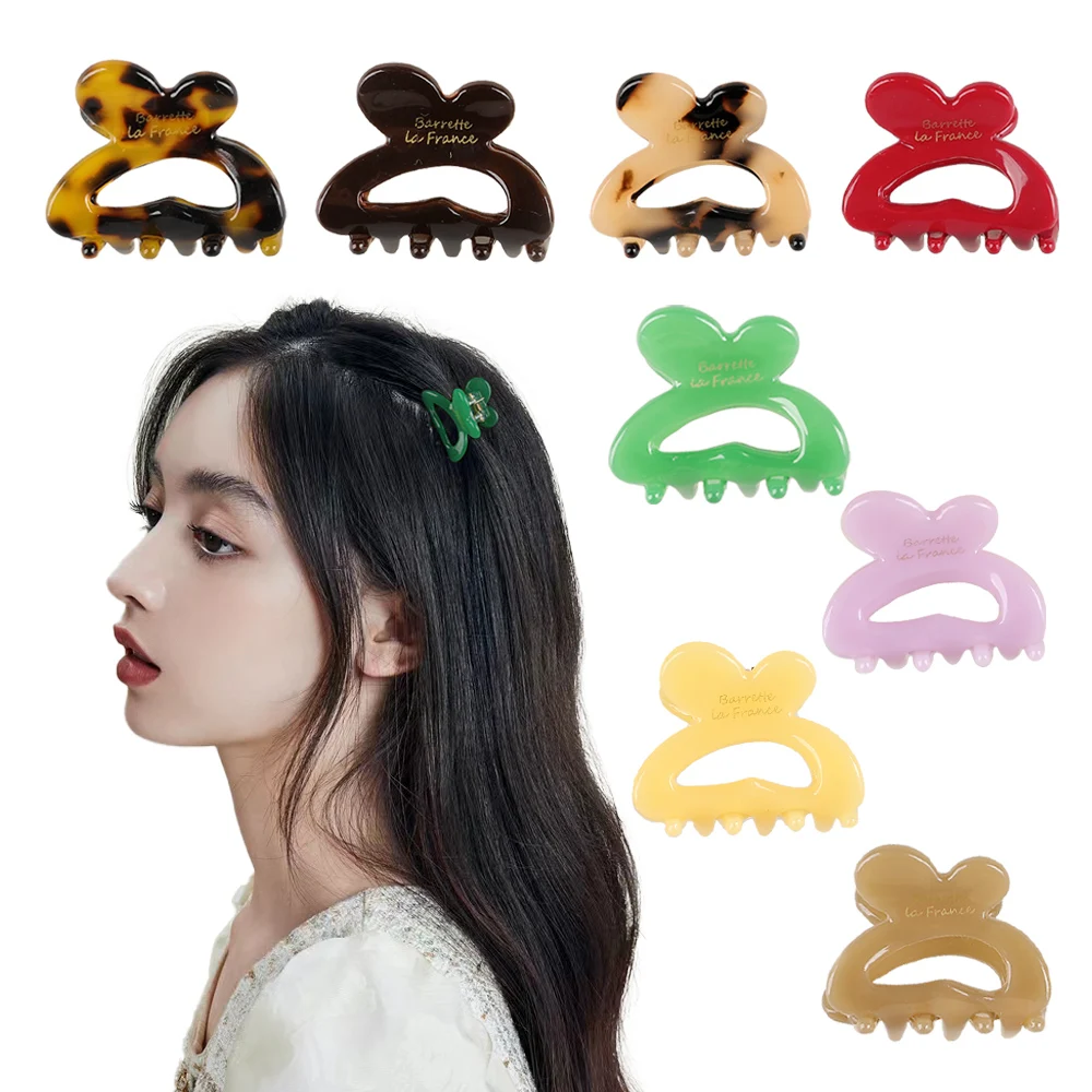 wholesale Acetate hairpin butterfly rabbit acetate hair clip small ponytail hair claw for girl