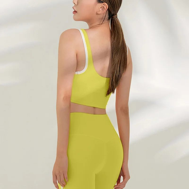 New Arrival Candy Colour Tight Yoga Top Underwear Gather Chest Fitness Sanded Nude Sports Bra