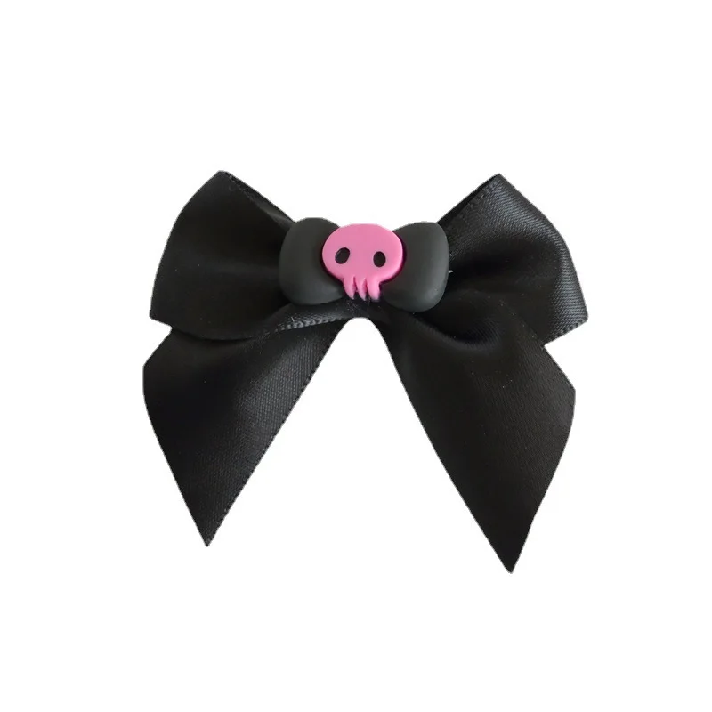 Halloween Skull and Skull Festival Black Bow Hairpin Female Cartoon Cute Bang Hairpin Duck Mouth Hairpin