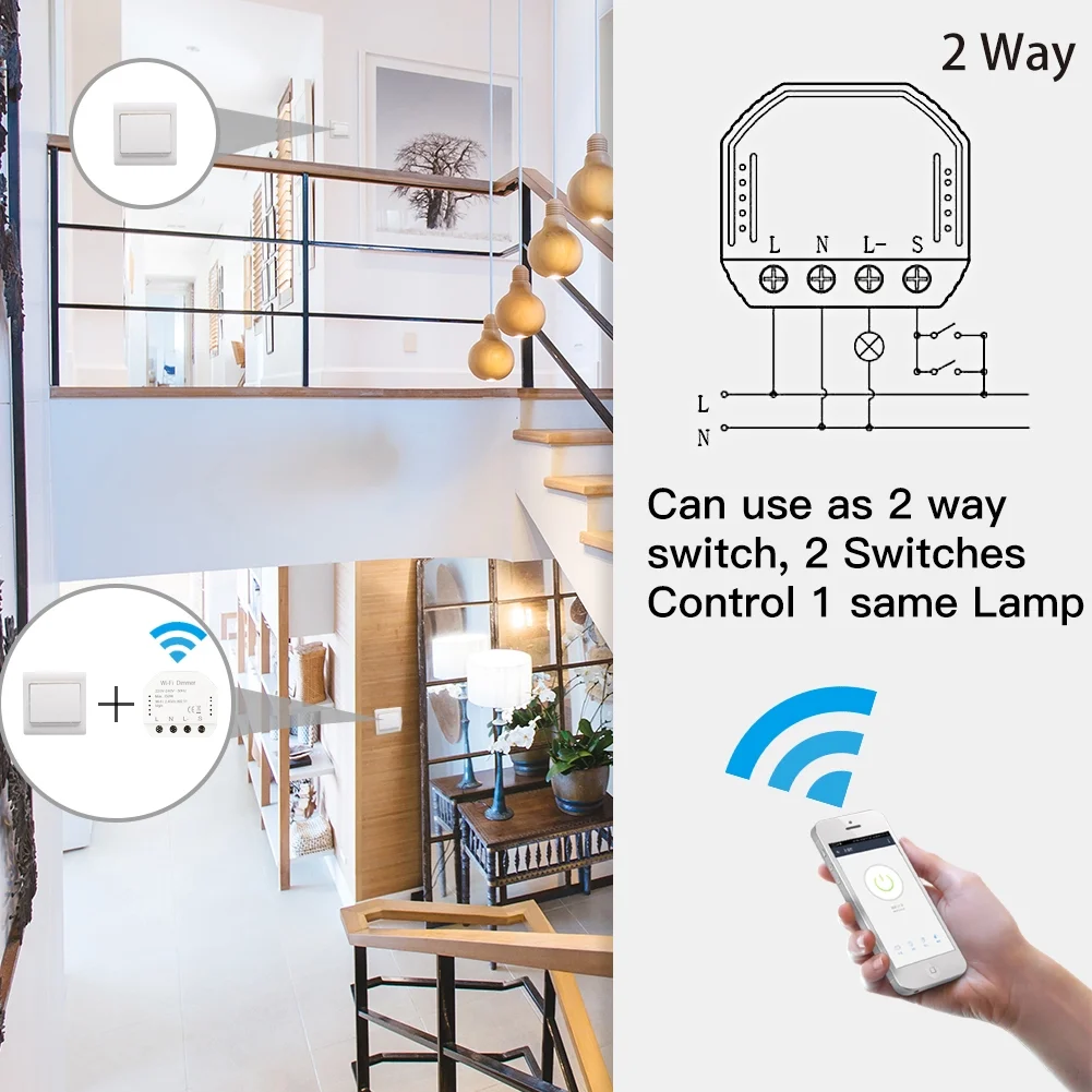 Световой умный переключатель Zigbee dimmer управления освещением от Alexa Google Home с регулируемой яркостью