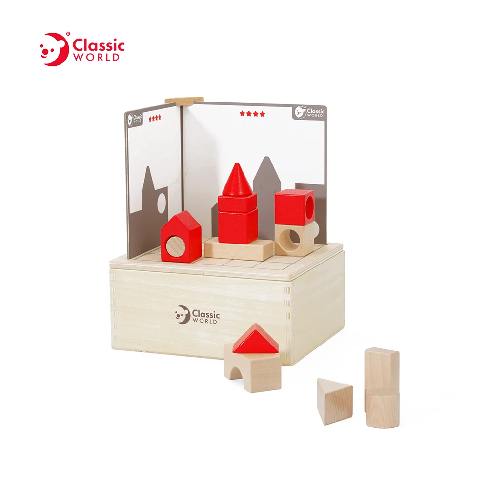 Classic World High Quality 2021 Kids Wooden Early Education Toys 41pcs 3D Space Building Blocks for 3Y+ Children