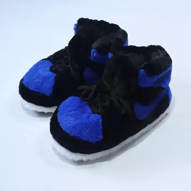 Factory Price Comfortable Sports Winter Plush Shoes Fuzzy Slippers Indoor Winter Home Sneaker Slippers