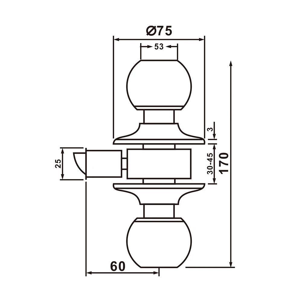 Safety Security Stainless Steel Aluminium Door Locks Factory Price Ball Cylinder Entrance Door Knob Lock