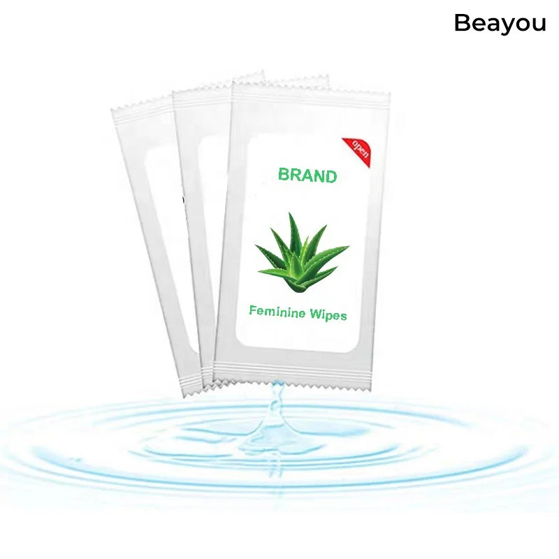 Private Label Feminine Wipes Individually Wrapped 100% Natural Feminine Hygiene Wipes Cleaning For Women Care Yoni Wipes