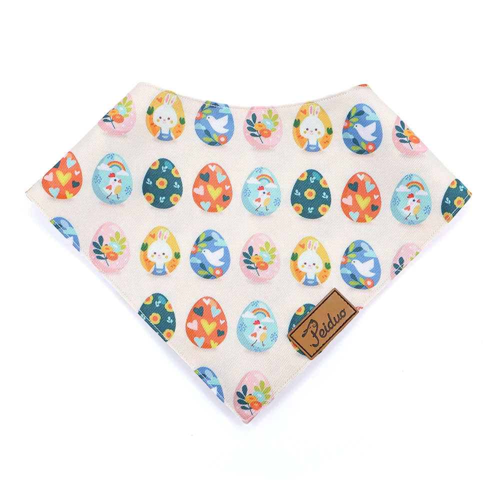 wholesale pet V cut  triangle polyester printed customized scarf dog bandana and headband dog bandana and scrunchie