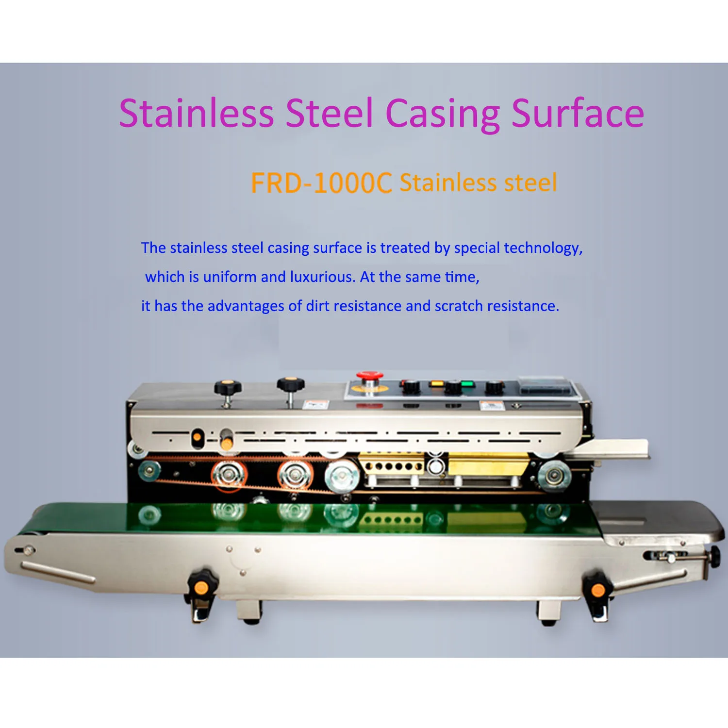 FRD-1000C Continuous bags band solid-ink coding printing and sealing machine with counts meter