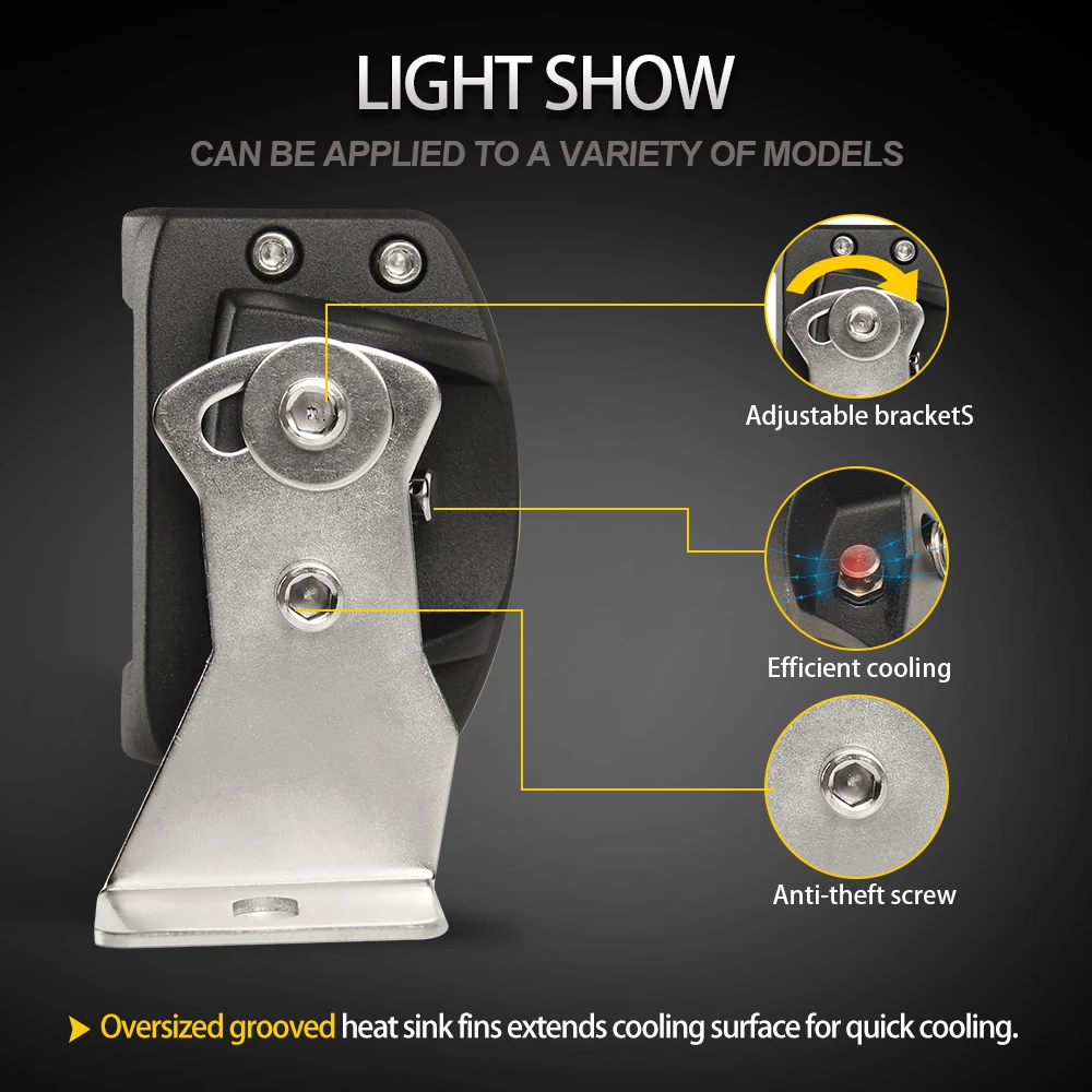 Jiuguang dual color offroad 4x4 barra led light 22inch 32inch 42inch and 52inch 3 rows curved car led light bar