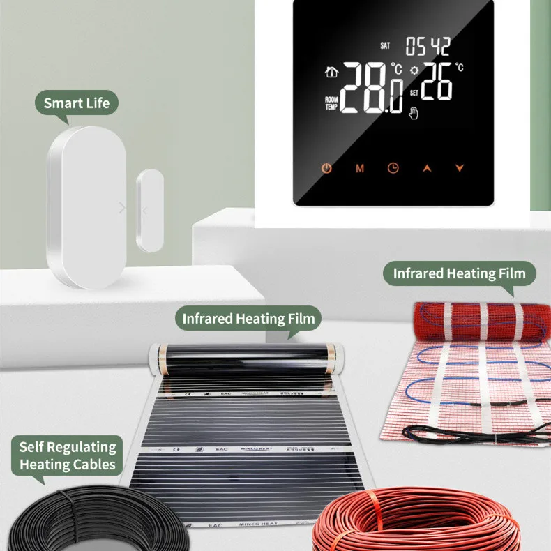 Tuya Wifi Module Weekly Programmable Data Storage Water Floor Heating Thermostat Lcd Display