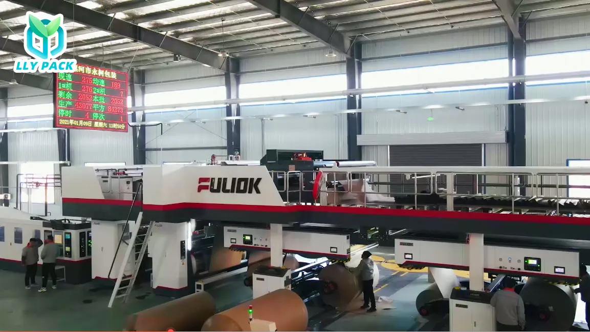 3/5  ply E Flute Corrugated Carton Production Machine Corrugated Cardboard Making Line