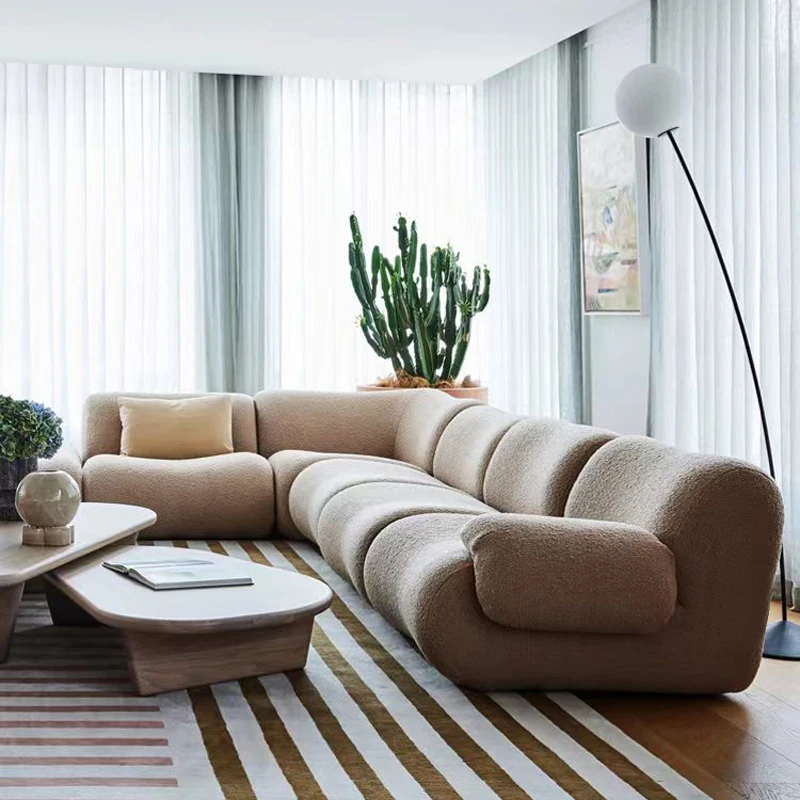 Luxury Compressed Foam Vacuum Sealed Packaging Home Furniture Factory Direct Modern Fabric Sofa Sets Living Room Furniture HOYOO