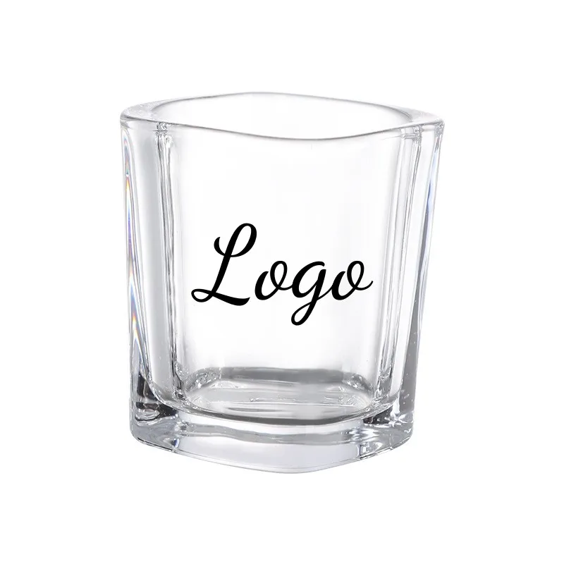 Customized Logo 2oz Shot Glasses Cup Set Printing Gold Foil With Handle Espresso Sublimation Shot Glass