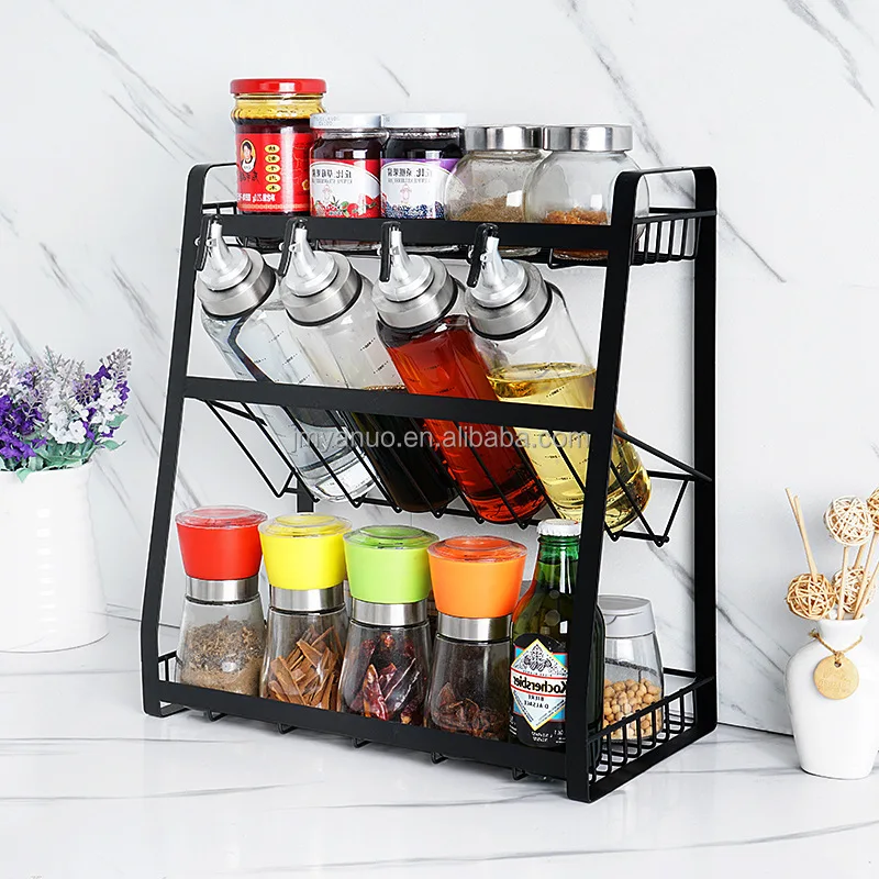 Kitchen Accessories 3-Tier Anti Skidding Kitchen Countertop Storage Rack