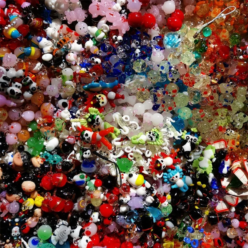 Custom Cute Small Cheap Japanese Cartoon Figurine Animal Miniature Sculpture Handmade Blown Crystal Lampwork Glass Figurines