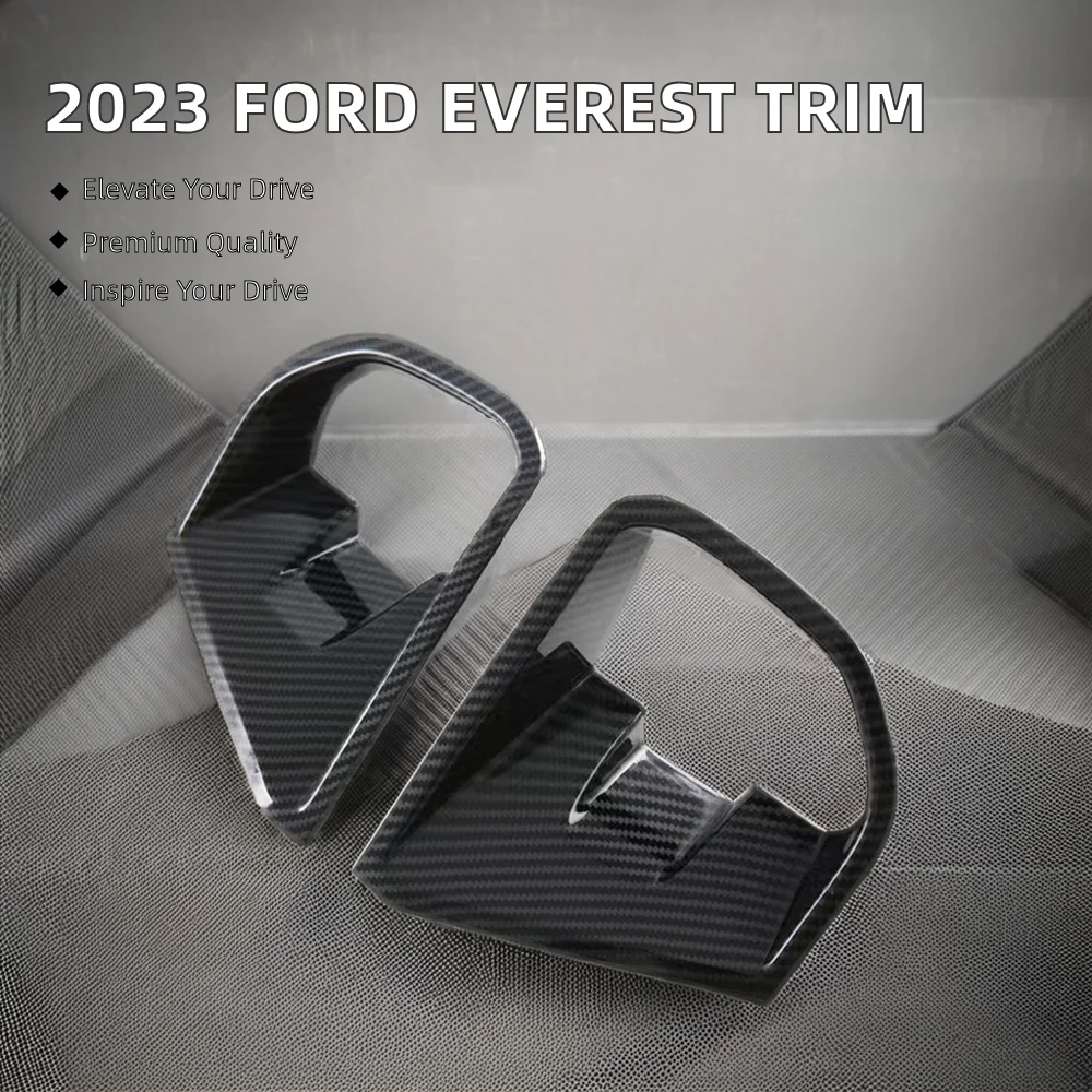2023 Ford Everest Exterior Car-Styling Moldings Carbon Fiber Trim Decoration for Rear Fog Lights Fog Lamp Cover Bumper