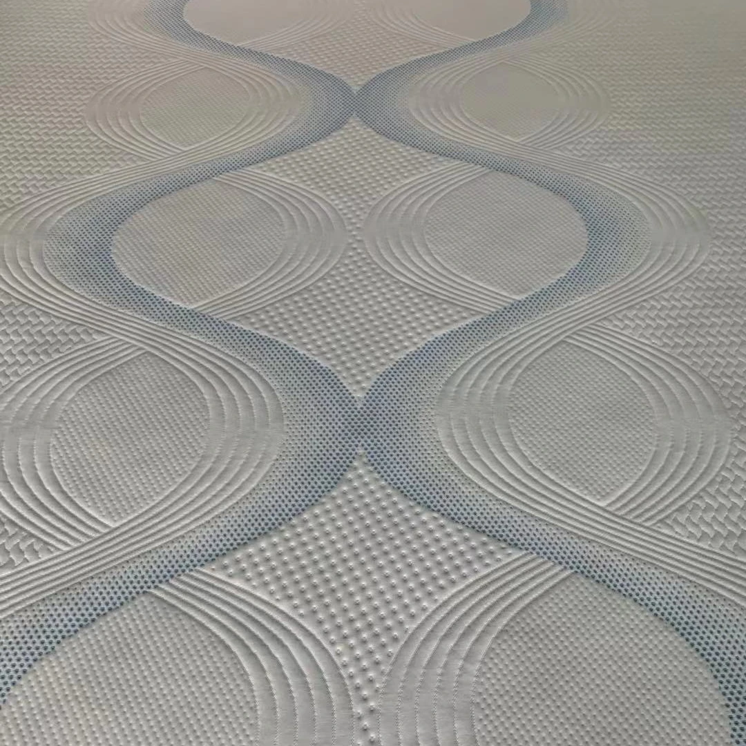 Latest design stripe pattern knitted fabric for mattress 350gsm
