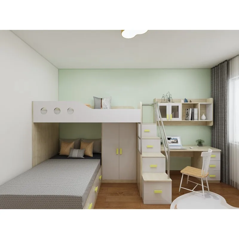 Factory Direct High Quality Customization Multiple Bed Bunk Bed With Wardrobe Kids Wood Bunk Bed