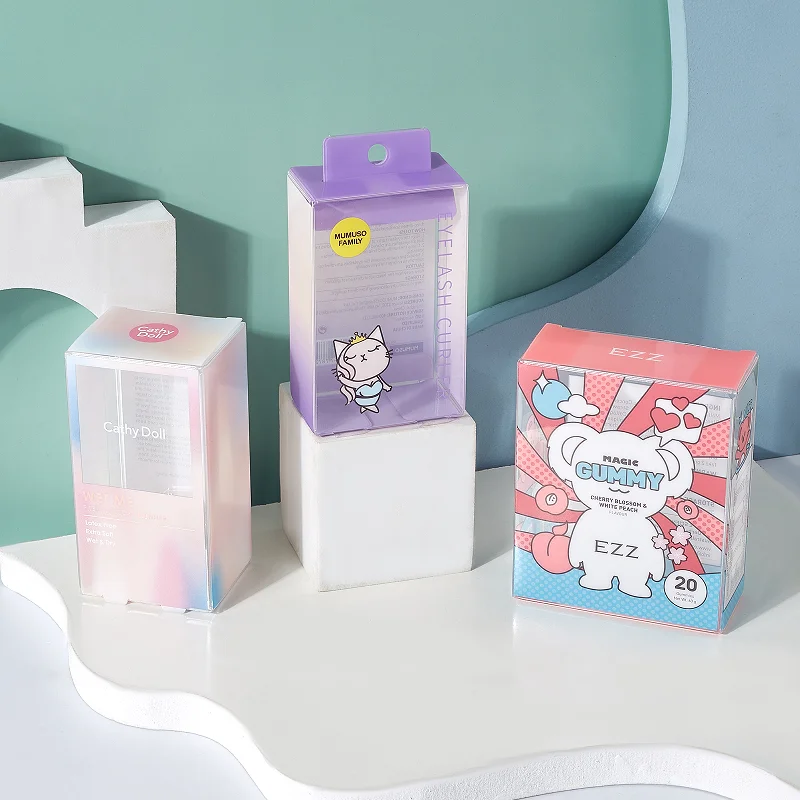 Wholesale Customized Transparent Plastic Beauty Sponge Powder Cosmetics Box PET/PVC Packaging Box