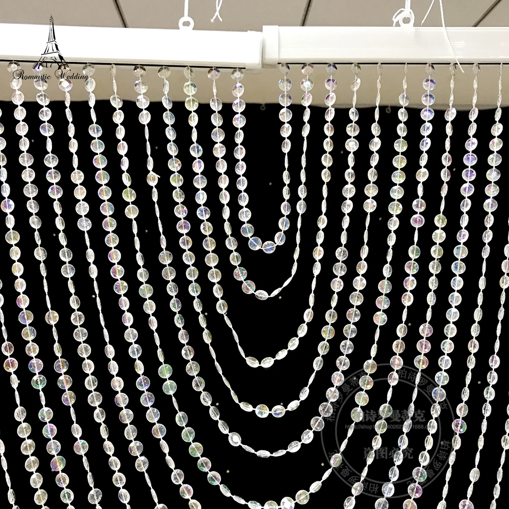 6ft Wedding decoration hanging acrylic plastic beads chain curtain shiny nice curtain garland for wedding event decor