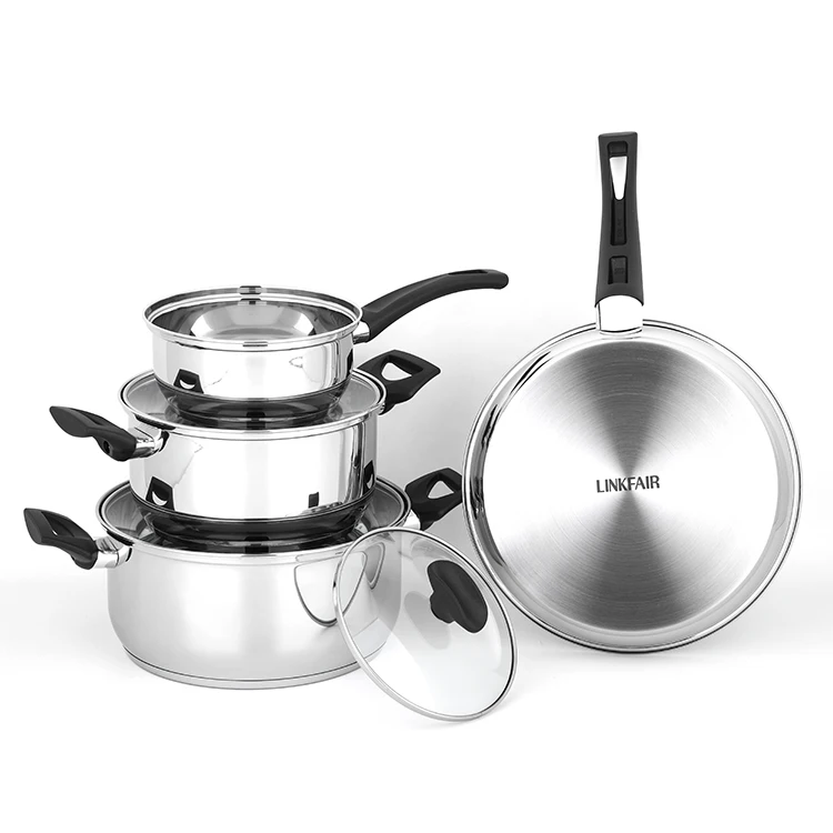 Оптовая продажа, домашняя кухня, 7 предметов, антипригарная нержавеющая сталь, наборы кухонной посуды