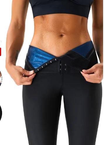 A newly produced yoga pants with quick drying and slimming function and a sweat inducing all blue film coating in 2024