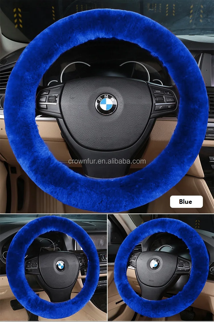 Popular interior decoration car steering wheel artificial fur universal car steering wheel for winter