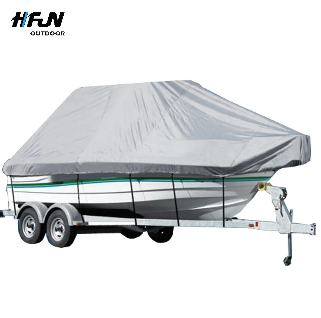 Heavy Duty Marine Grade Polyester Canvas Boat covers PVC coating Waterproof Universal 1000D Oxford Boat Cover