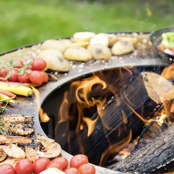 Outdoor Corten Steel European Bbq Grill Metal Barbecue Pit Bbq Grill Outdoor Corten Steel Fire Pit BBQ Grills