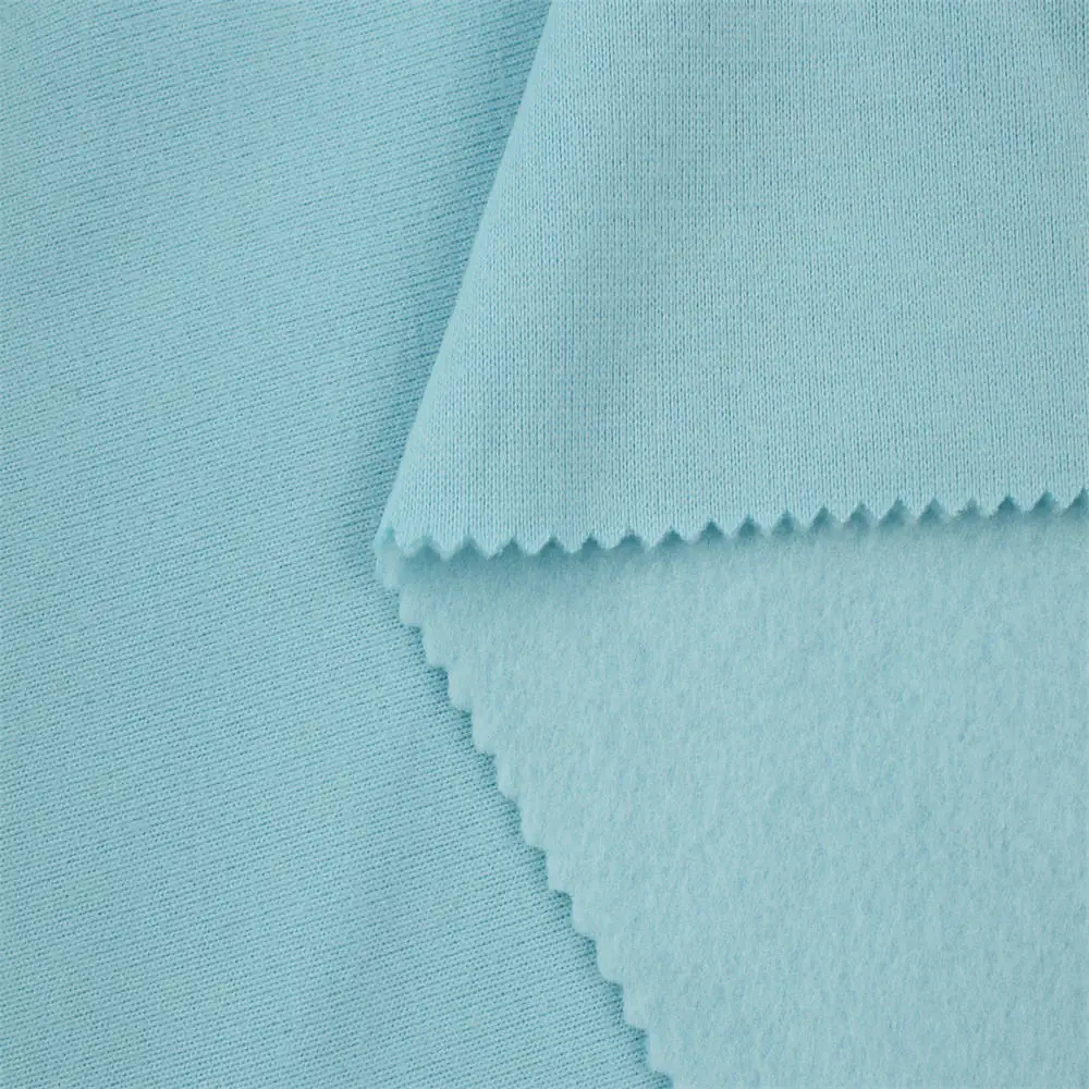 Wholesale Stock Knitted 260GSM 100%polyester Fleece Heavyweight Sweatshirt Fleece Fabric for Hoodie Clothing
