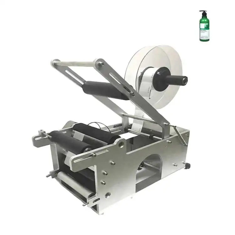 Low Price MT-50 Desktop Manual Sticker Auto Round Glass Plastic Bottle Applicator Adhesive Label Semi Automatic Labeling Machine