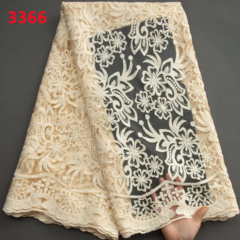 3366 Plain Cobalt Blue French Mesh Milk Silk Lace Fabric with Sequins Wholesale African Lace Fabric for Nigerian Women Dresses