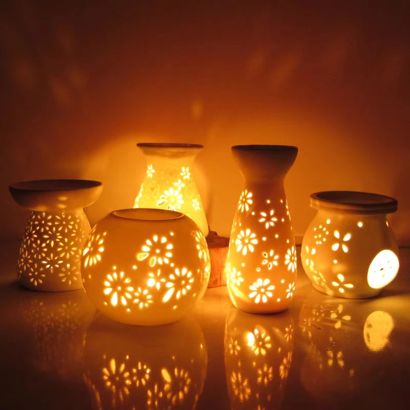 concise style Glass Candle Holder lanterns and ceramic candle jars for Home Decor Wedding