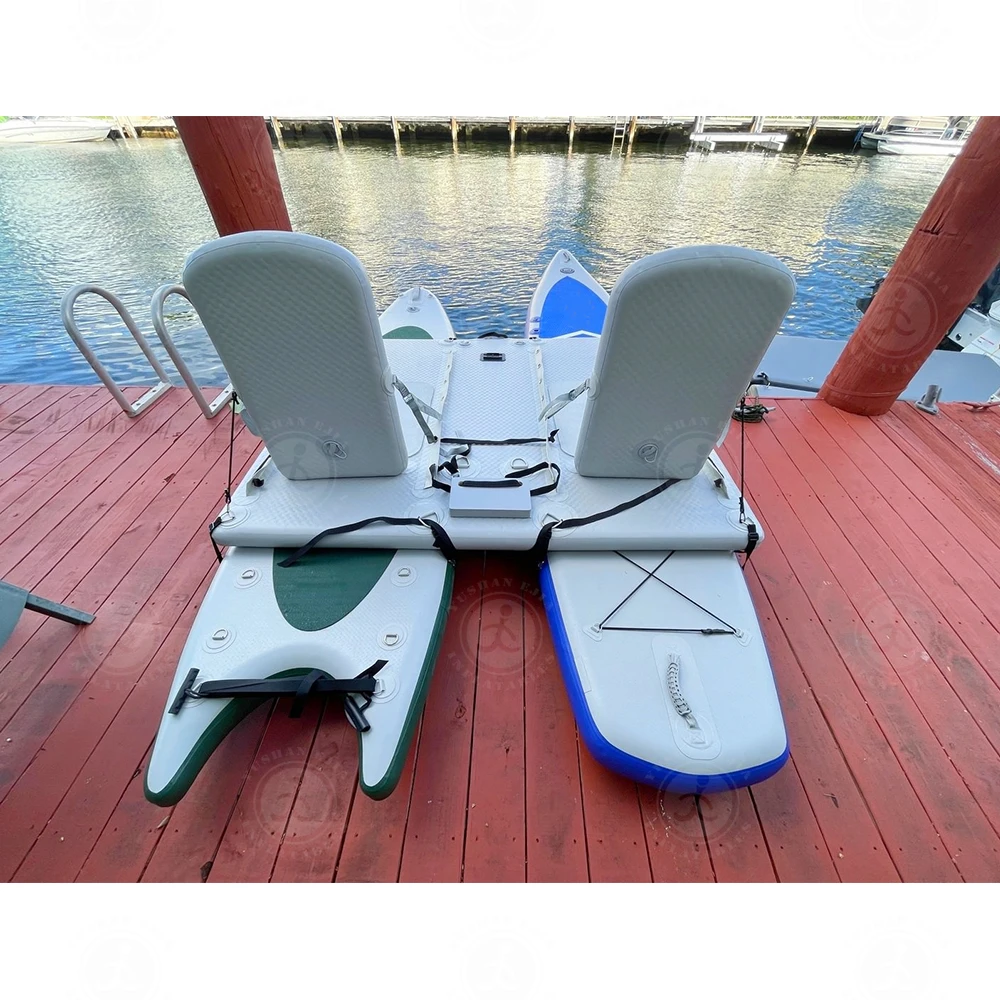 Water Play Equipment Paddle Drive Catamaran Fishing Gear Double Seat Inflatable Double SUP Catamaran boat