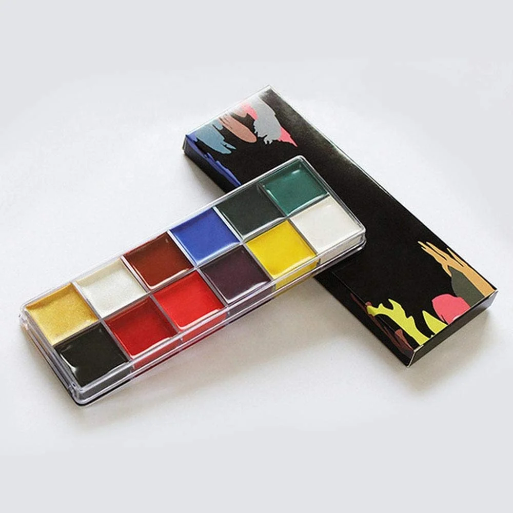
Face Paint Palette Non-Toxic Professional Palette Safe Facepainting for Halloween Party, Holiday Makeup Body, Face Paint Kit 