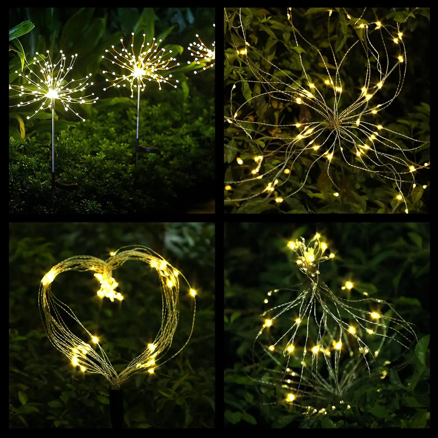 Waterproof Solar Pin jelly fish LED meteoric shower Lamp optical fiber firework Colorful Light For Courtyard CE Certification