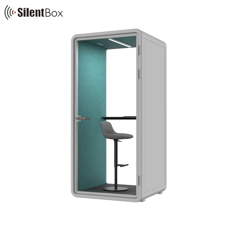 Your personal oasis in the office movable office pods small size booth with compact laminate furniture