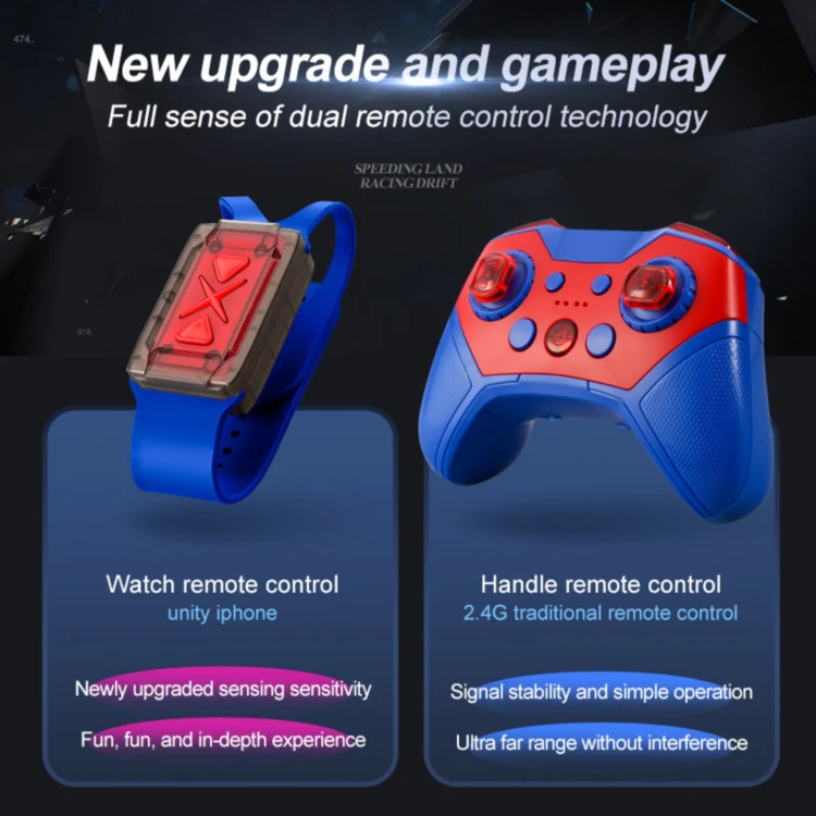 2024 New 4wd 2.4g Watch Remote Control Drift Stunt Twisting Car Electric Toy 360 Rotation Charging Hand Gesture Control Rc Car