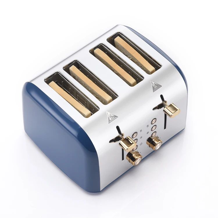 Odm Oem Retro Toaster Bread 4 Slice Tostadora De Pan 900W Auto Pup Up Function Steeliness Steel Toaster