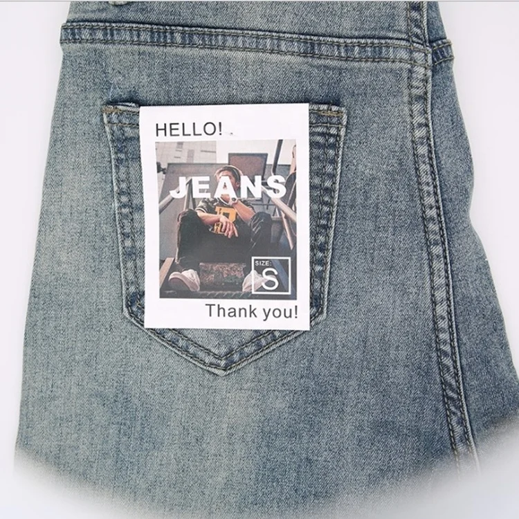 Supplier Custom Private Custom Own Brand garment cardboard hang tags jeans hang tag  custom clothing tags hangtag